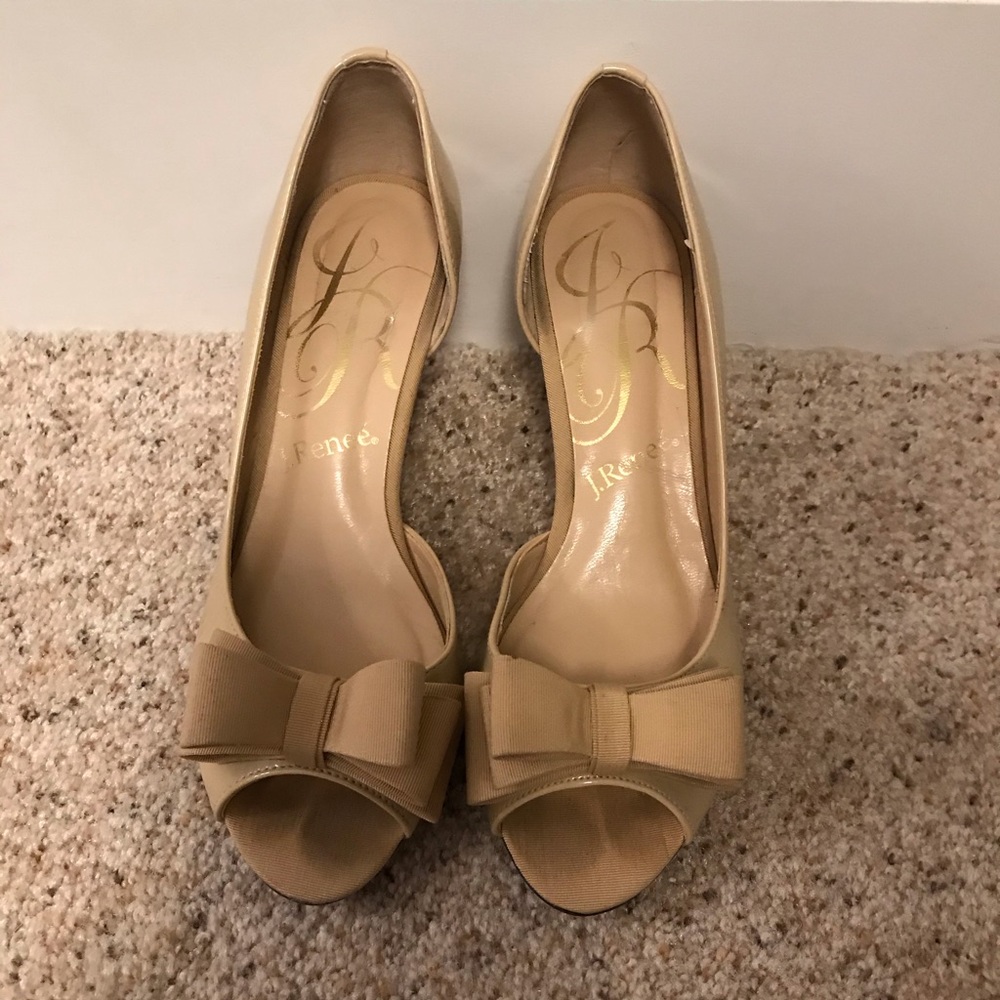 J. Renee tan wedge d’orsay heels